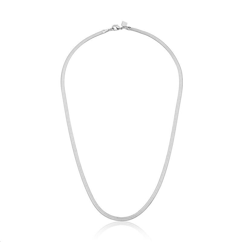 Choker Laminada Lisa Prateada