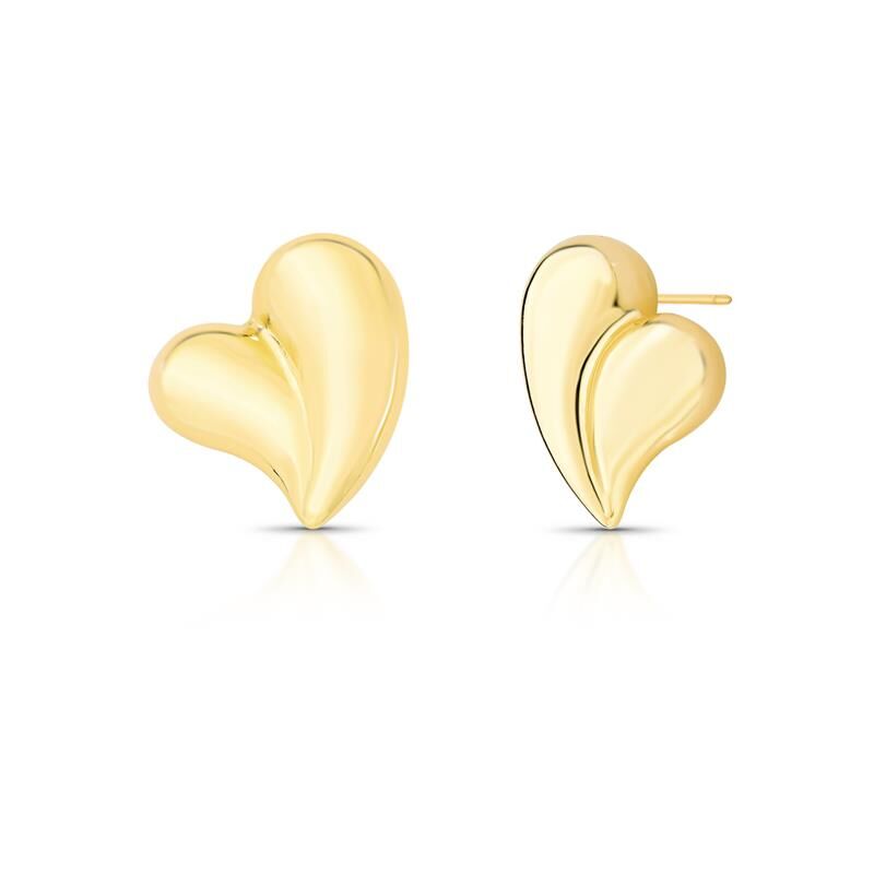 Brinco Amoré Coração Curvado Dourado