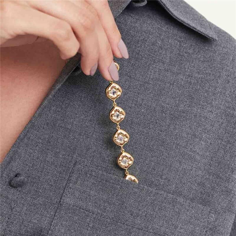 Pulseira Dourada Losangos em Cristais