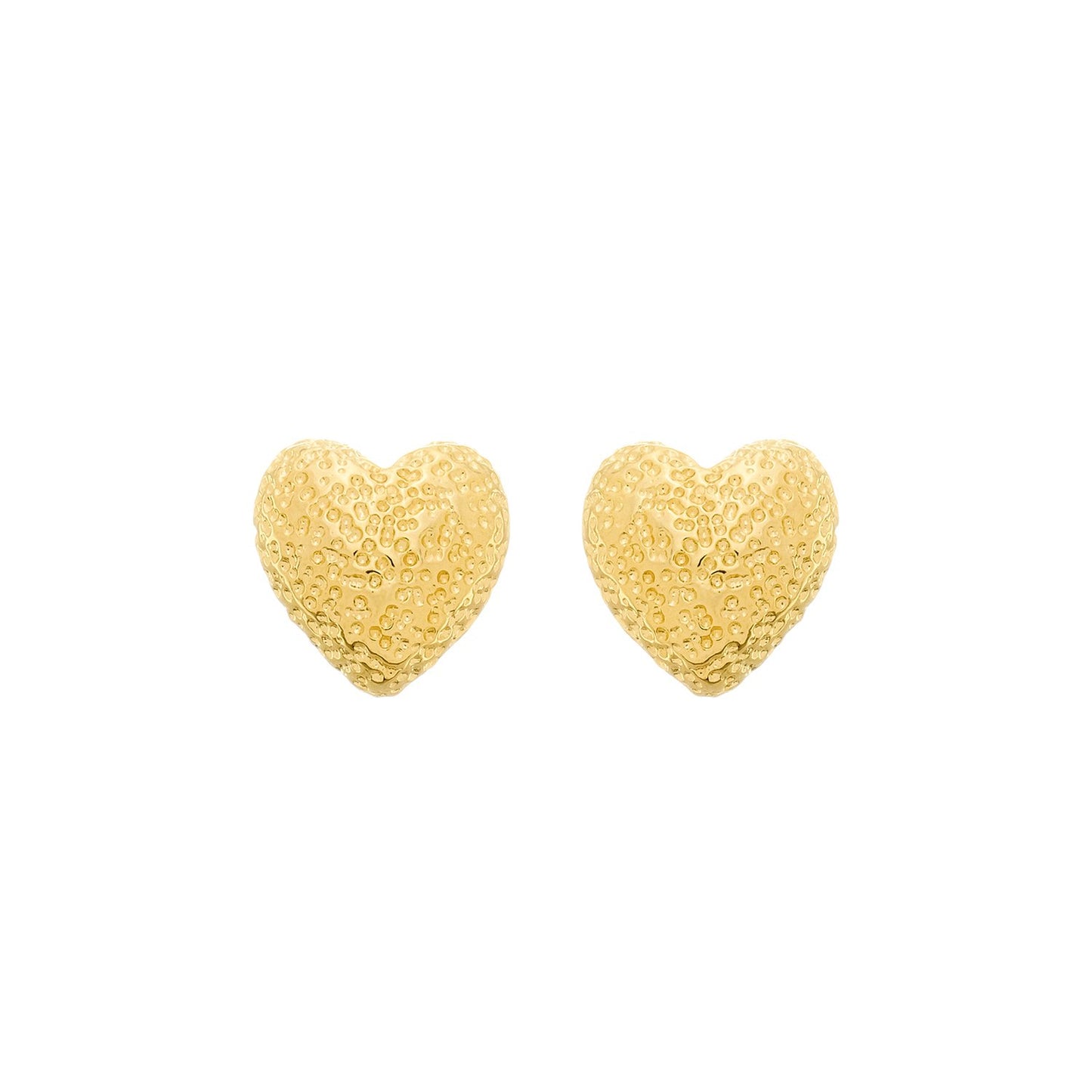 Brinco Dourado de Coração Irregular