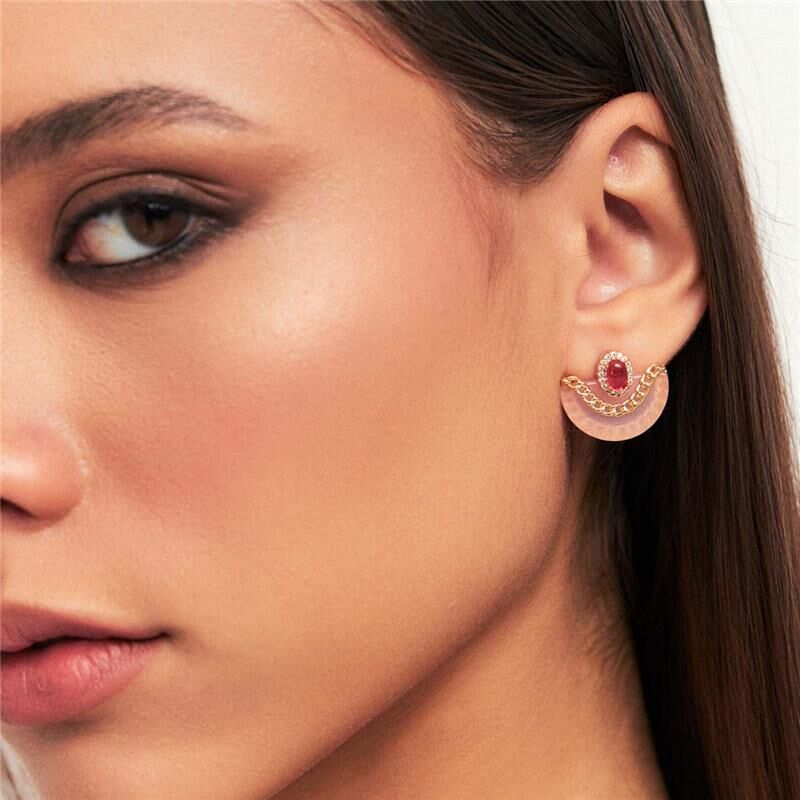 Brinco Amoré Cristal Rosa
