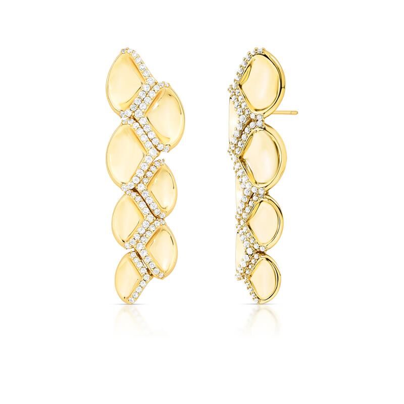 Brinco Maleável Dourado com Zircônias