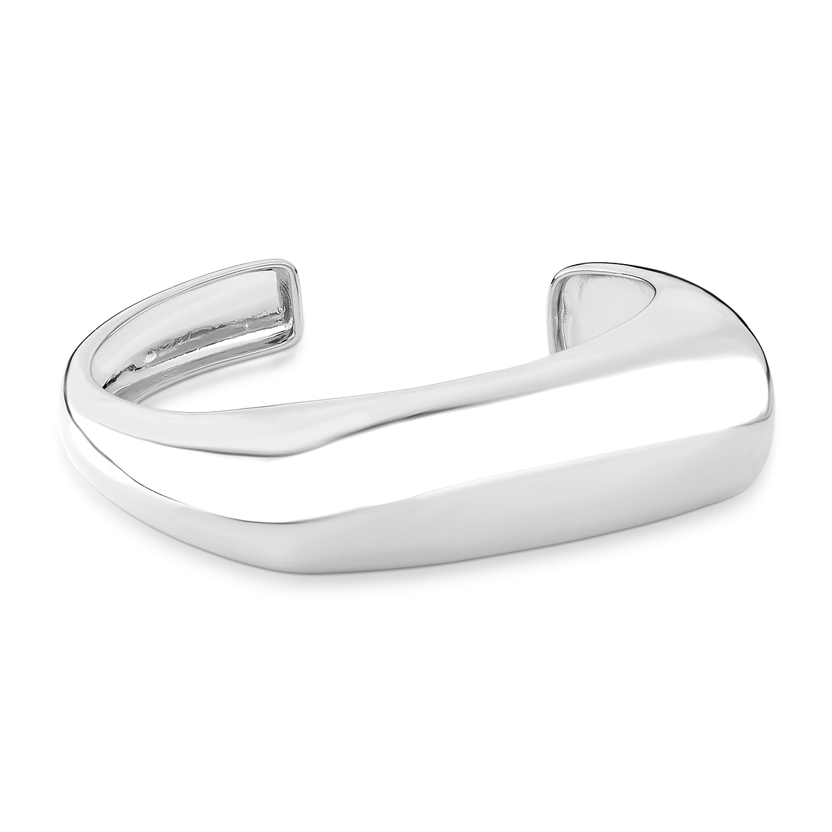 Bracelete Abaulado em Ródio