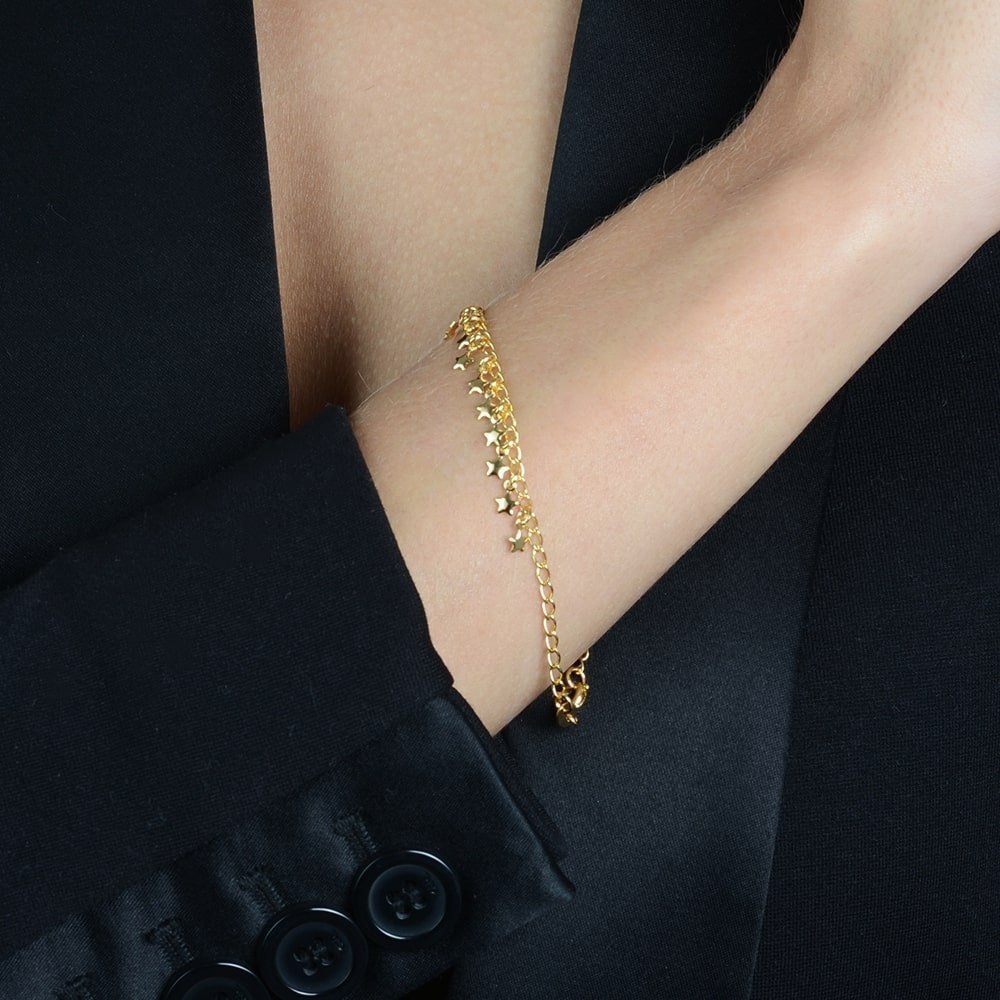 Pulseira Estrelada Dourada