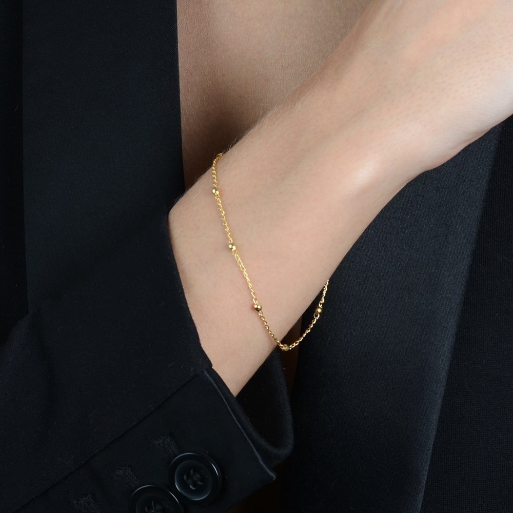 Pulseira de Bolinhas Dourada