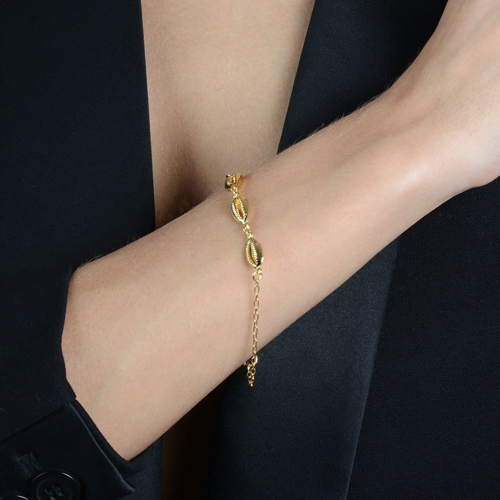 Pulseira Búzios e Proteção Dourada