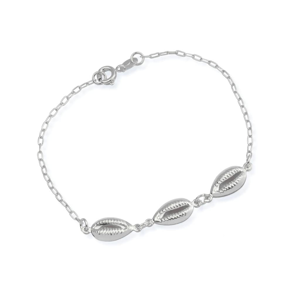 Pulseira Búzios e Proteção Prateada
