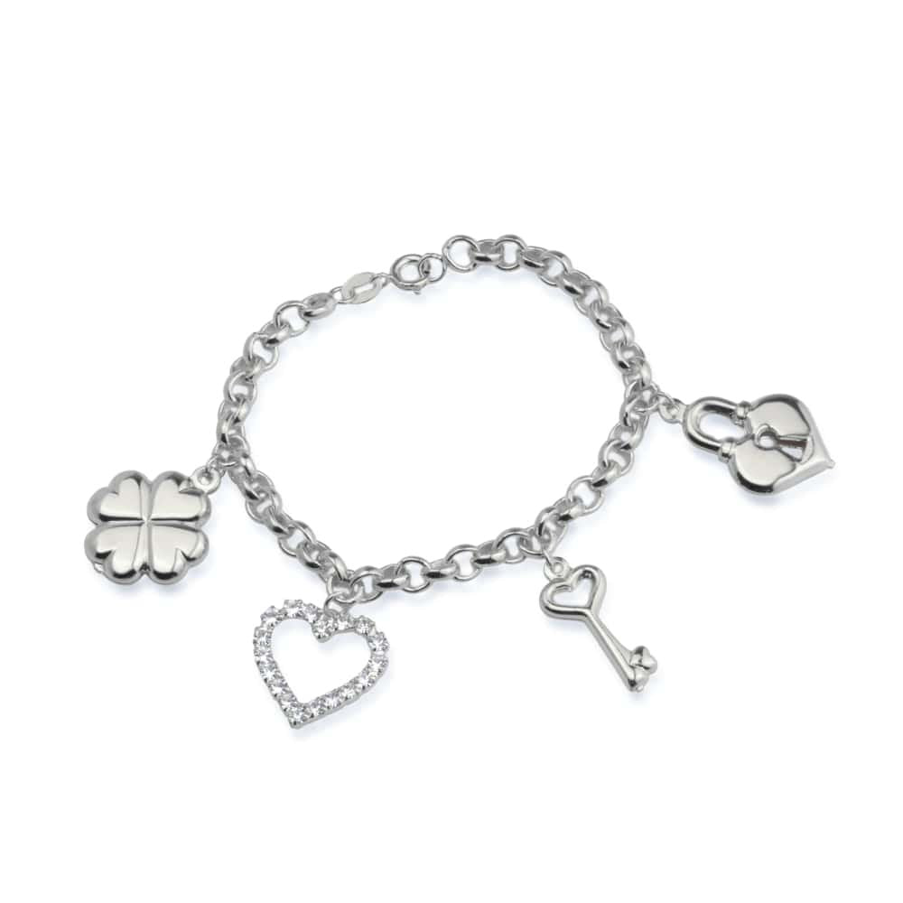 Pulseira Segredo, Amor e Sorte Prateada