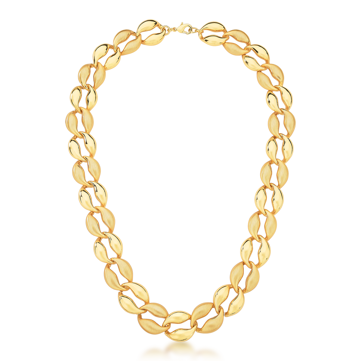 Colar Dourado Acetinado de Elos Ovais
