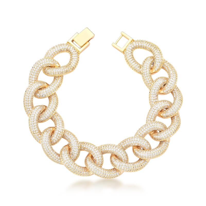 Pulseira Luxo de Elos Banhada a Ouro