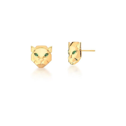 Brinco Leo Dourado com pedra de zircônia, semijoias de alta qualidade, banho dourado, 18k e 24k, antialérgicas para conforto.