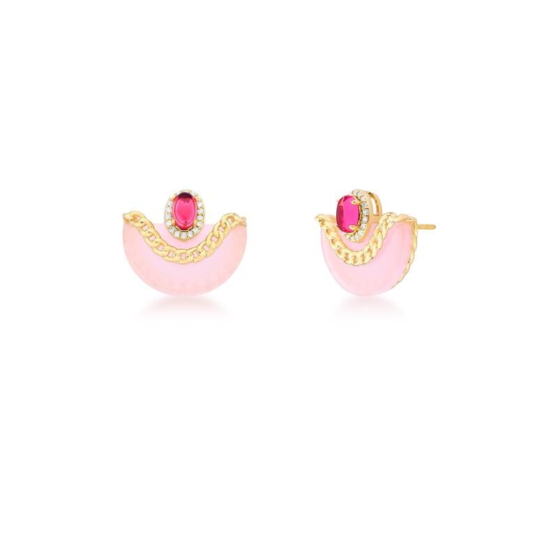 Brinco Amoré Cristal Rosa