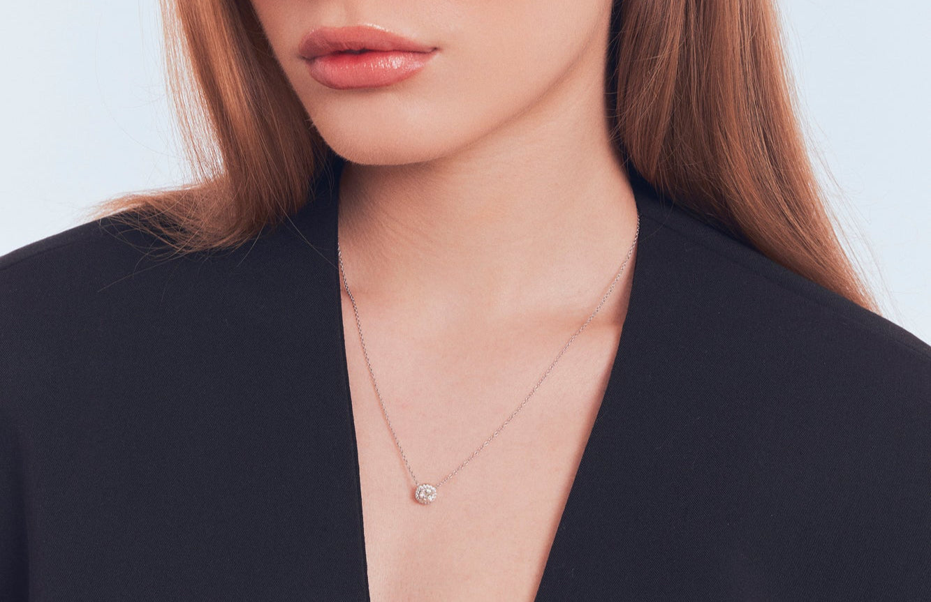 Colar Prata com Pedra Moissanite e Zircônias