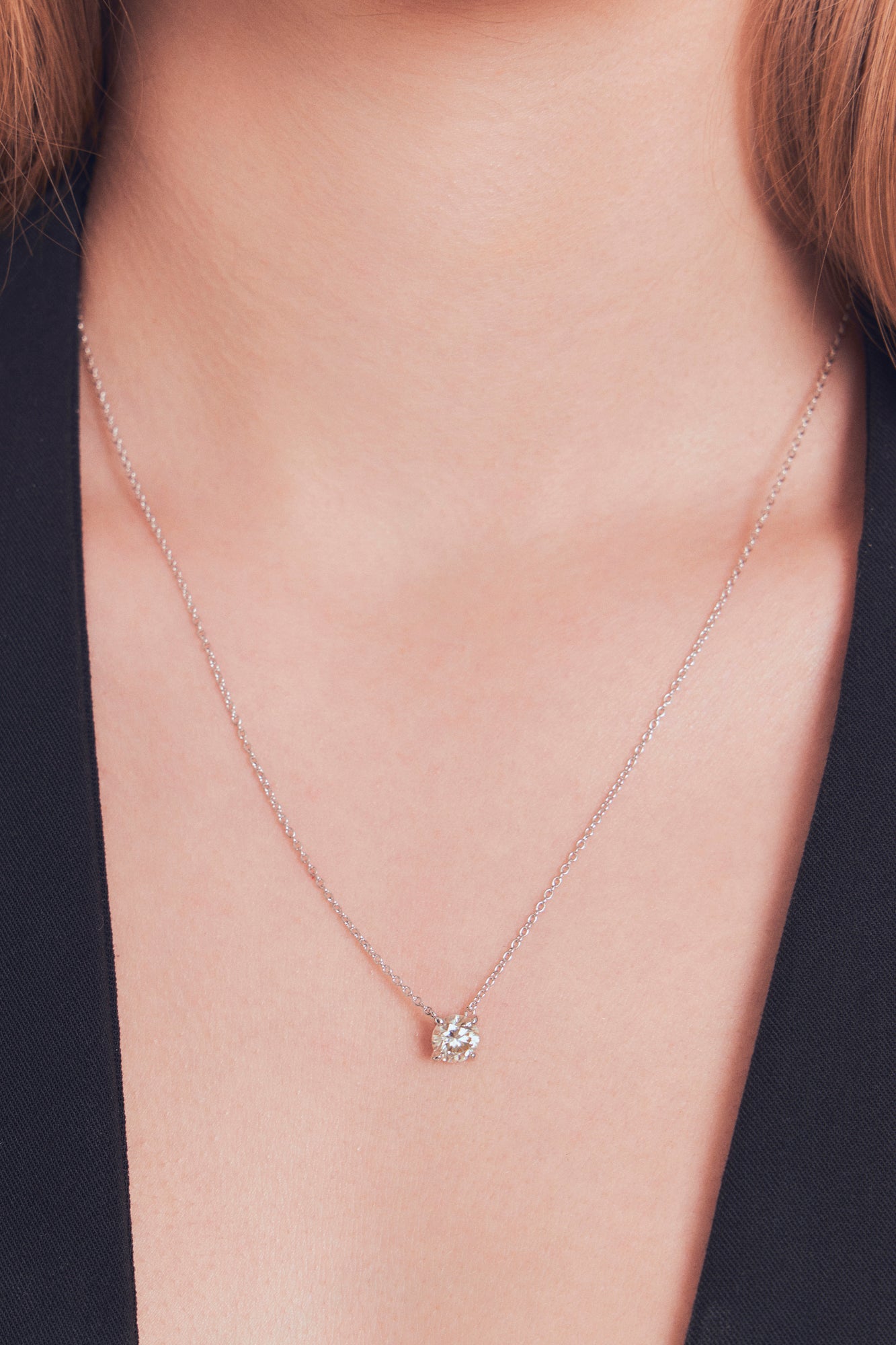 Colar Prata com Pedra Moissanite
