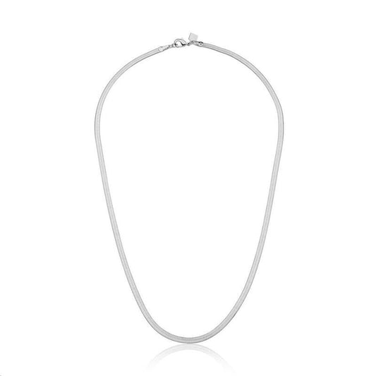 Choker Laminada Lisa Prateada