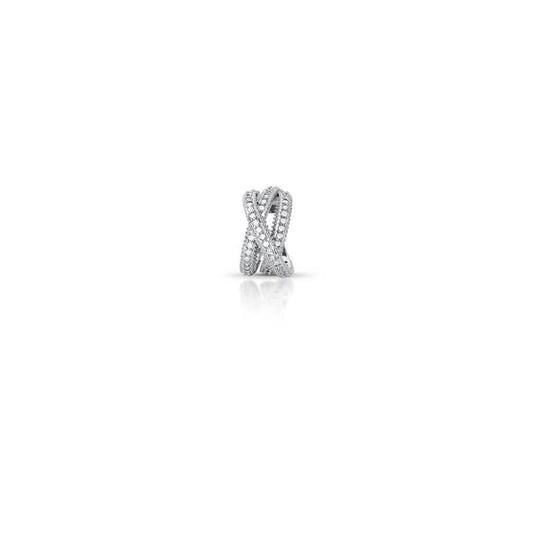 Piercing trançado com zircônias, semijoia antialérgica 18k e 24k de altíssima qualidade, com banho de ródio.