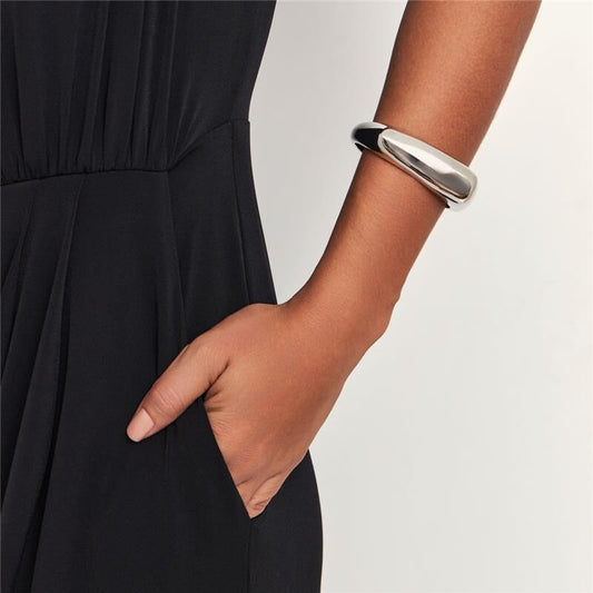 Bracelete Abaulado em Ródio