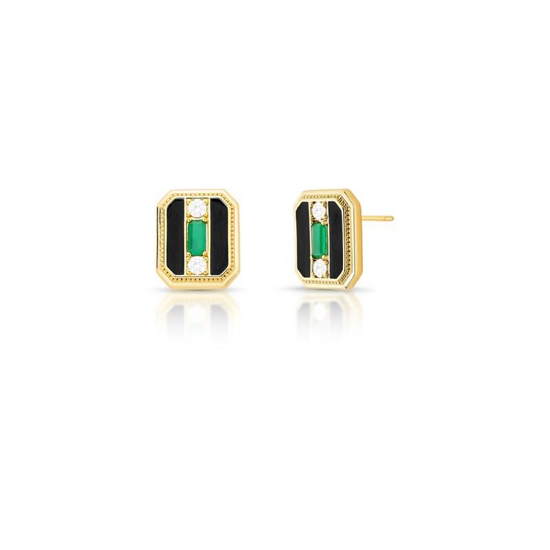 Brinco Kingston dourado com cristal, semijoia antialérgica de alta qualidade, 18k, 1,6cm altura, 1,3cm largura, 5,13g.