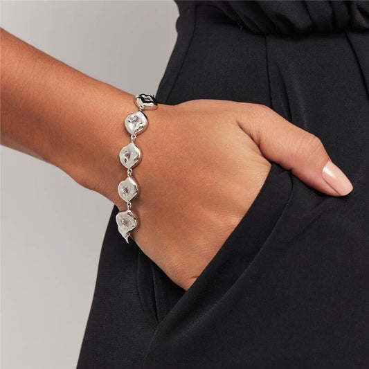 Pulseira Ródio Losangos em Cristais
