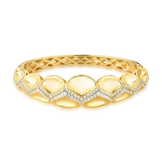 Bracelete com Ovais Dourados em Zircônias