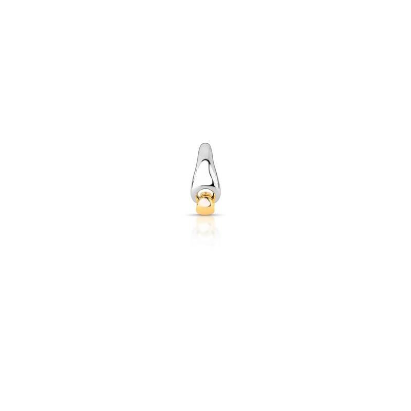 Piercing Versa com acabamento liso, banho dourado e ródio, semijoia antialérgica 18k e 24k de alta qualidade, vista frontal.