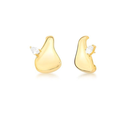 Brinco Ear Hook Dourado com Cristal