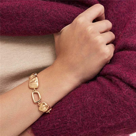Pulseira com Elos Intercalados Vazados