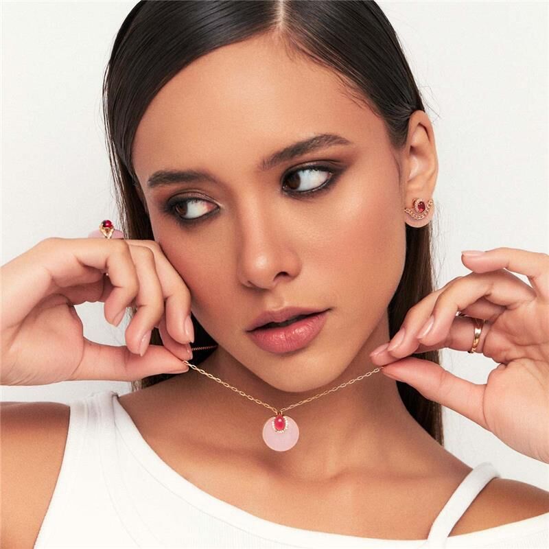 Brinco Amoré Cristal Rosa