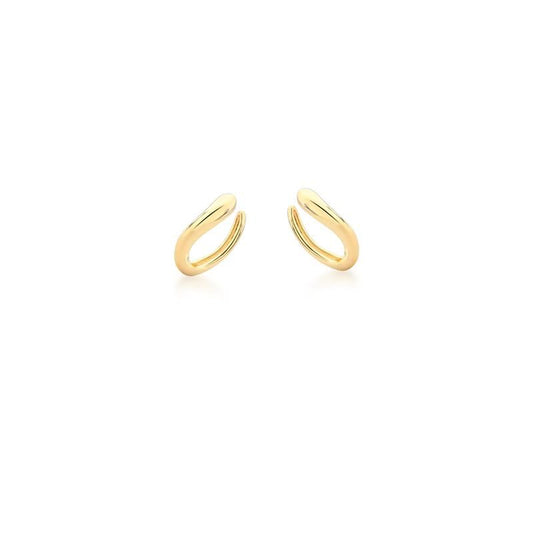 Brincos Piercing Gold Curve, semijoias antialérgicas de qualidade, acabamento liso 18k e 24k, peso 2,20g, altura 1.6cm, largura 2mm.