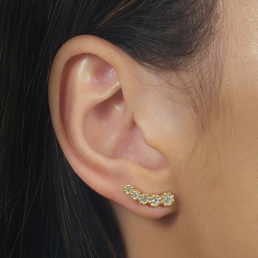 Brinco Ear Cuff 5 Pedras Zircônia