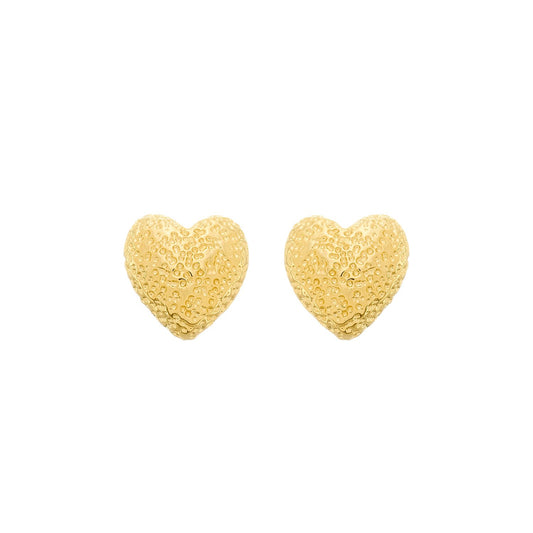 Brinco Dourado de Coração Irregular