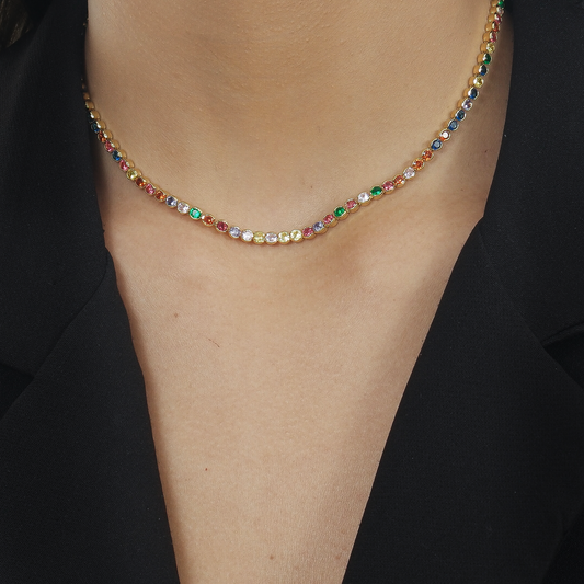 Choker Riviera Pedras Coloridas