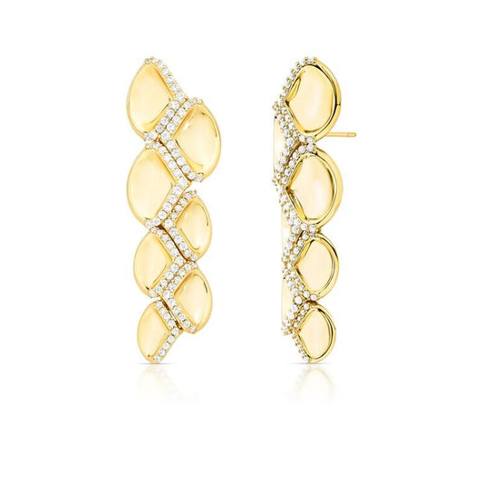 Brinco Maleável Dourado com Zircônias