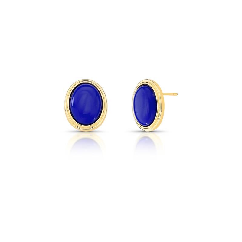 Brincos Big Sur com cristal azul, semi joias antialérgicas em 18k e 24k de alta qualidade, banho dourado.