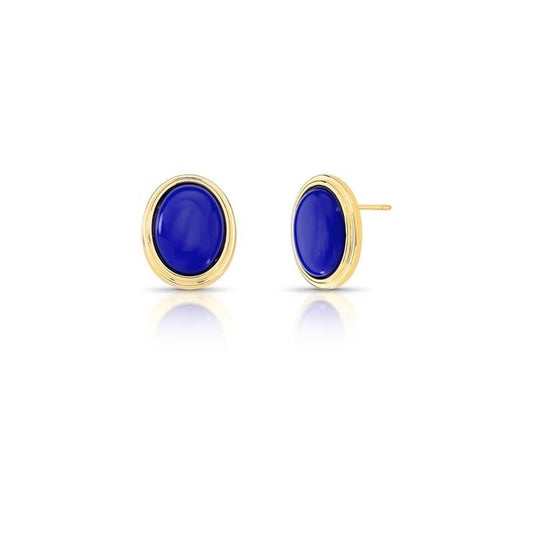 Brincos Big Sur com cristal azul, semi joias antialérgicas em 18k e 24k de alta qualidade, banho dourado.