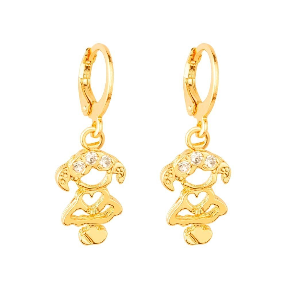 Brincos dourados de argolinha, banhados a ouro 24K, com zircônia. Semijoias de alta qualidade, antialérgicas, ideais para meninas.