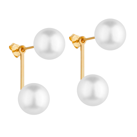 Brinco de Pérola Dupla Dourado