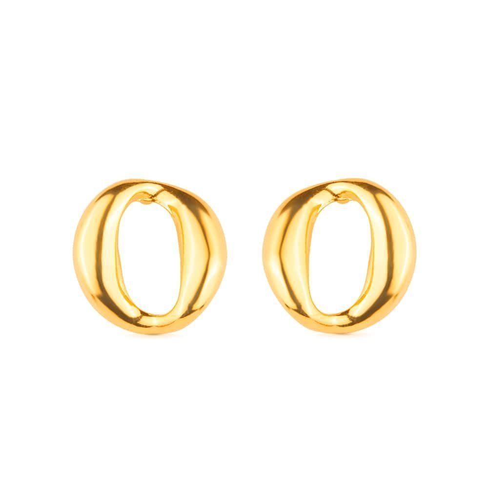 Brinco dourado elo corrente, semijoias de alta qualidade em 24K, antialérgicas, 1,7cm x 1,7cm, leve e com acabamento em ouro.