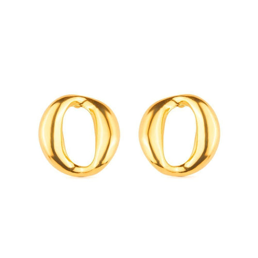 Brinco dourado elo corrente, semijoias de alta qualidade em 24K, antialérgicas, 1,7cm x 1,7cm, leve e com acabamento em ouro.