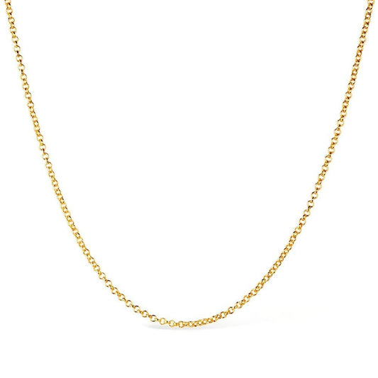 Corrente dourada elo português de 45cm, semijoia de alta qualidade, banho de ouro 24k antialérgica, espessura de 0,3cm, peso de 4,5g.