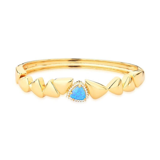 Bracelete Zuri Triad em ouro 18k, com cristal e zircônia, design antialérgico. Semijoias antialérgicas de qualidade.