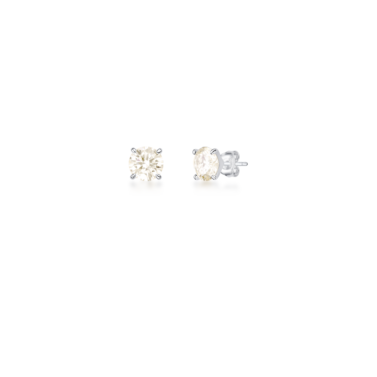 Brinco Prata com Pedra Moissanite Grande