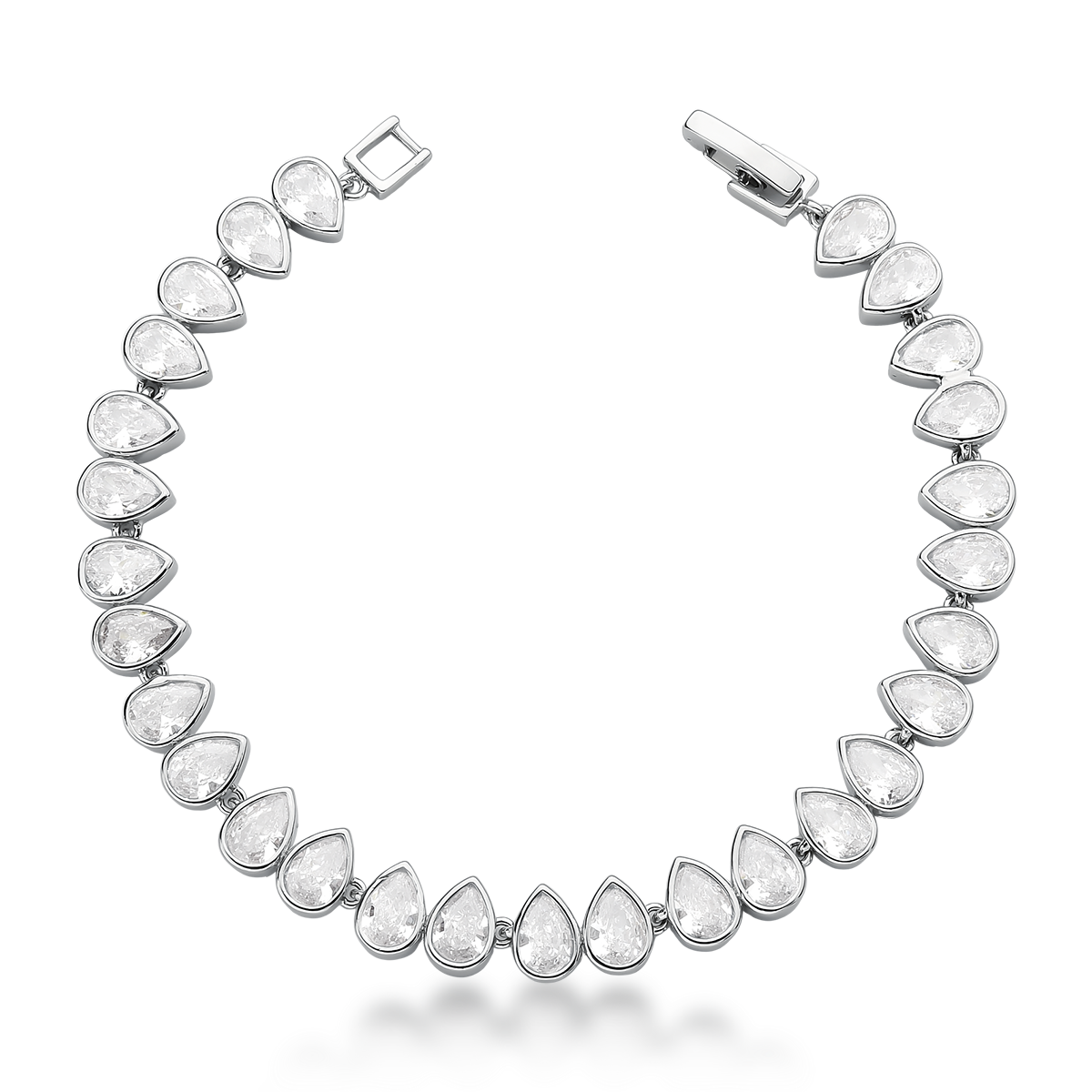 Pulseira Gotas de Cristal Ródio