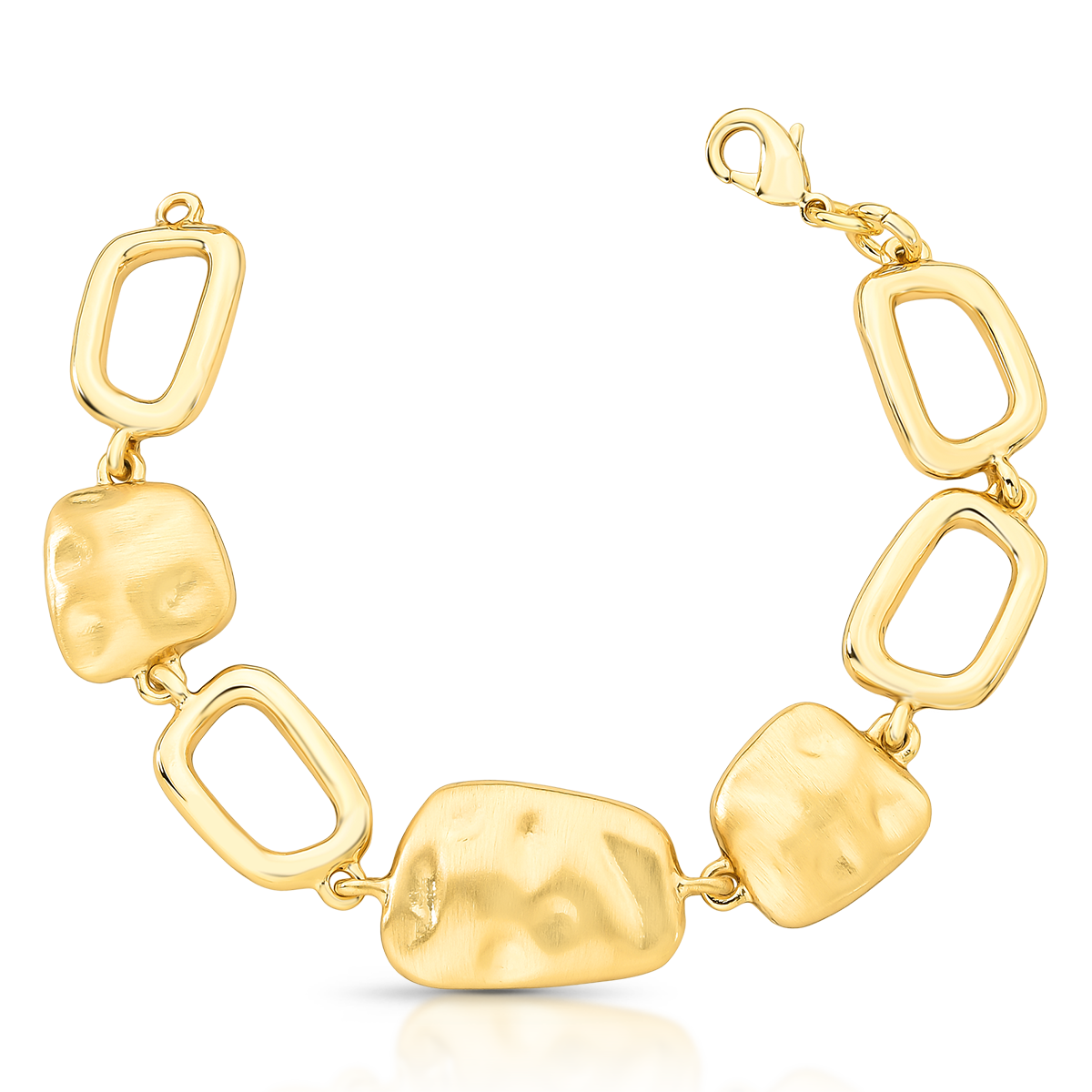 Pulseira com Elos Intercalados Vazados