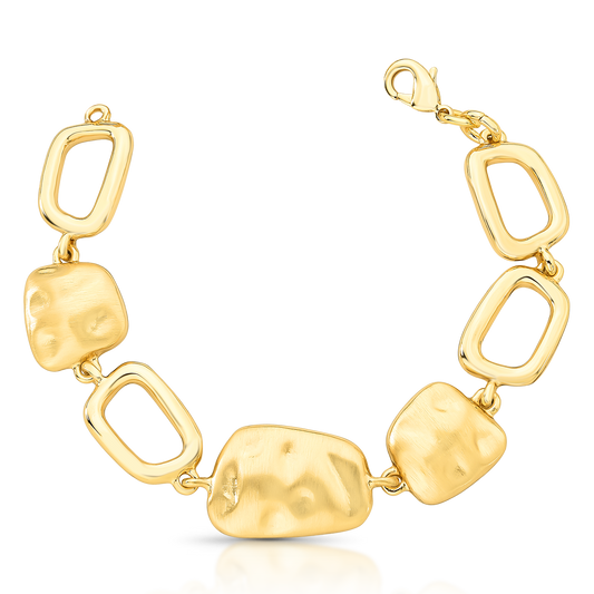 Pulseira com Elos Intercalados Vazados