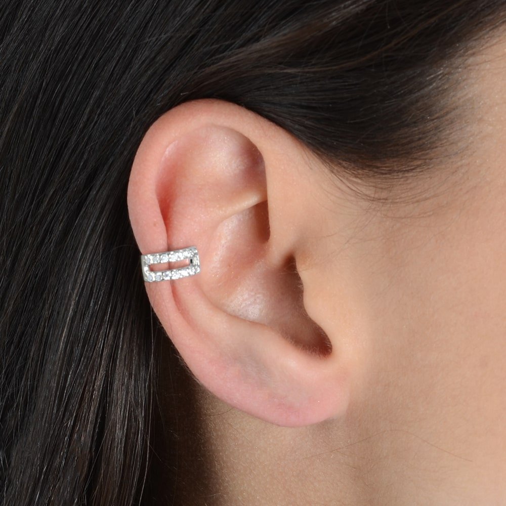 Piercing Prateado  Duplo Brilho