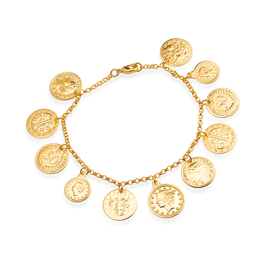 Pulseira Moedas Douradas