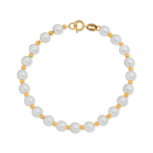 Pulseira Pérola e Luz Dourada