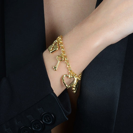 Pulseira Segredo, Amor e Sorte Dourada