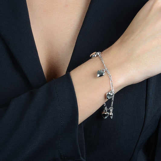 Pulseira 5 Amores Prateada